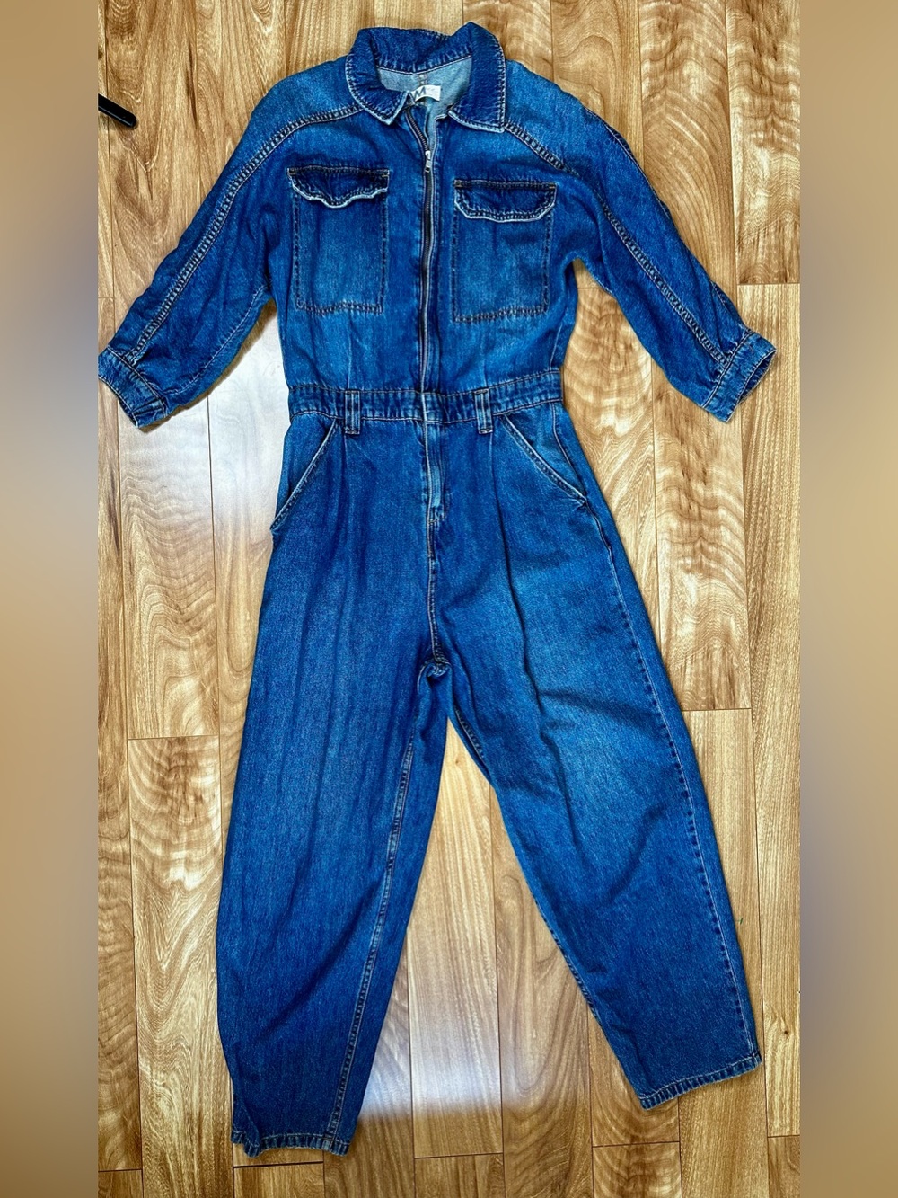 We The Free Free People Denim Utility Boiler Jumpsuit Medium